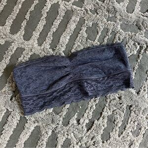 Aerie Charcoal Lace Strapless Bandeau